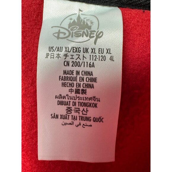 Disney Men’s Mickey Mouse Fleece Jacket XL Red Black Full Zip Graphic New - Picture 10 of 15